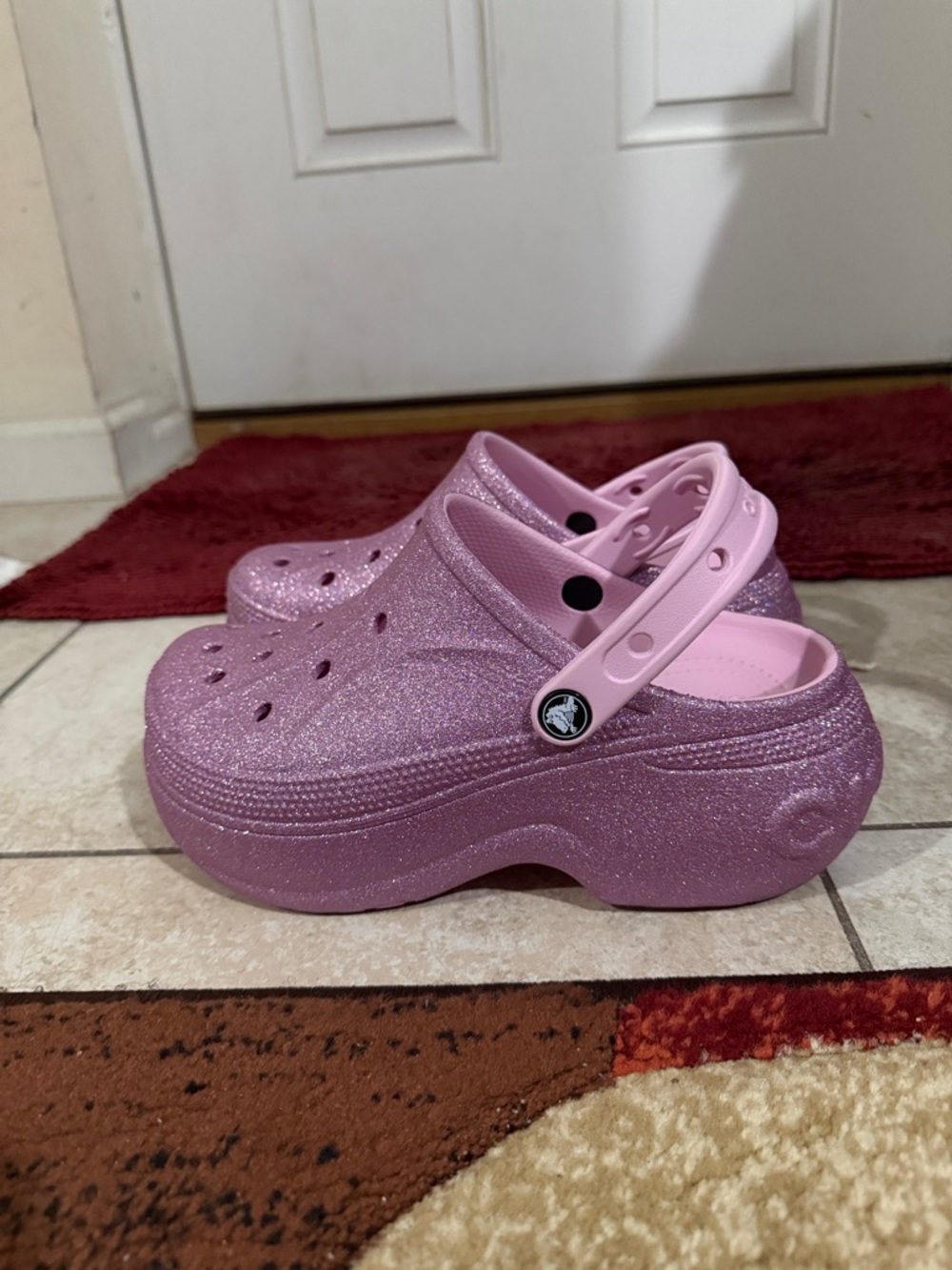 Crocs Bae Glitter Slip-On Clog for Women - Comfortable Casual Shoe